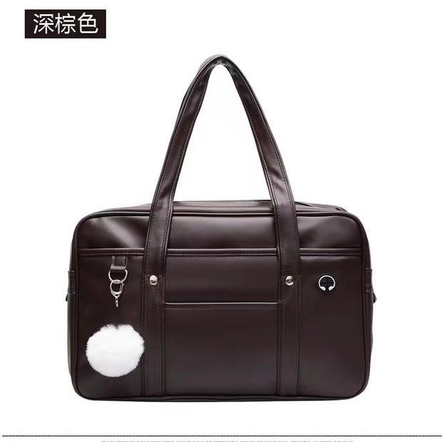 

Student Handbag JK Uniform Bag Shoulder PU Uniform Bag Commuter Document Backpack Computer Bag Travel Bag