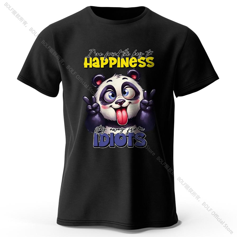 

Asian Size Playful Cartoon Panda Print 100 Cotton TShirt Soft Breathable Short Sleeve Tee Unisex Cute Fun Style S