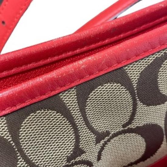 COACH Shoulder bag F36378 brown and red canvas, women Pre-owned