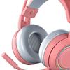 Cat Ear Headphones with Noise Reduction Microphone, Detachable Ears, All-Wrap Ear Cups, Over-Ear Gaming Headset (Pink)
