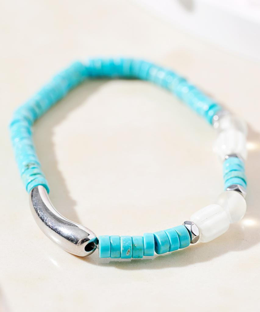 Polalita Turkish Blue Moonstone Bracelet (Plt-Br-035_Bl)