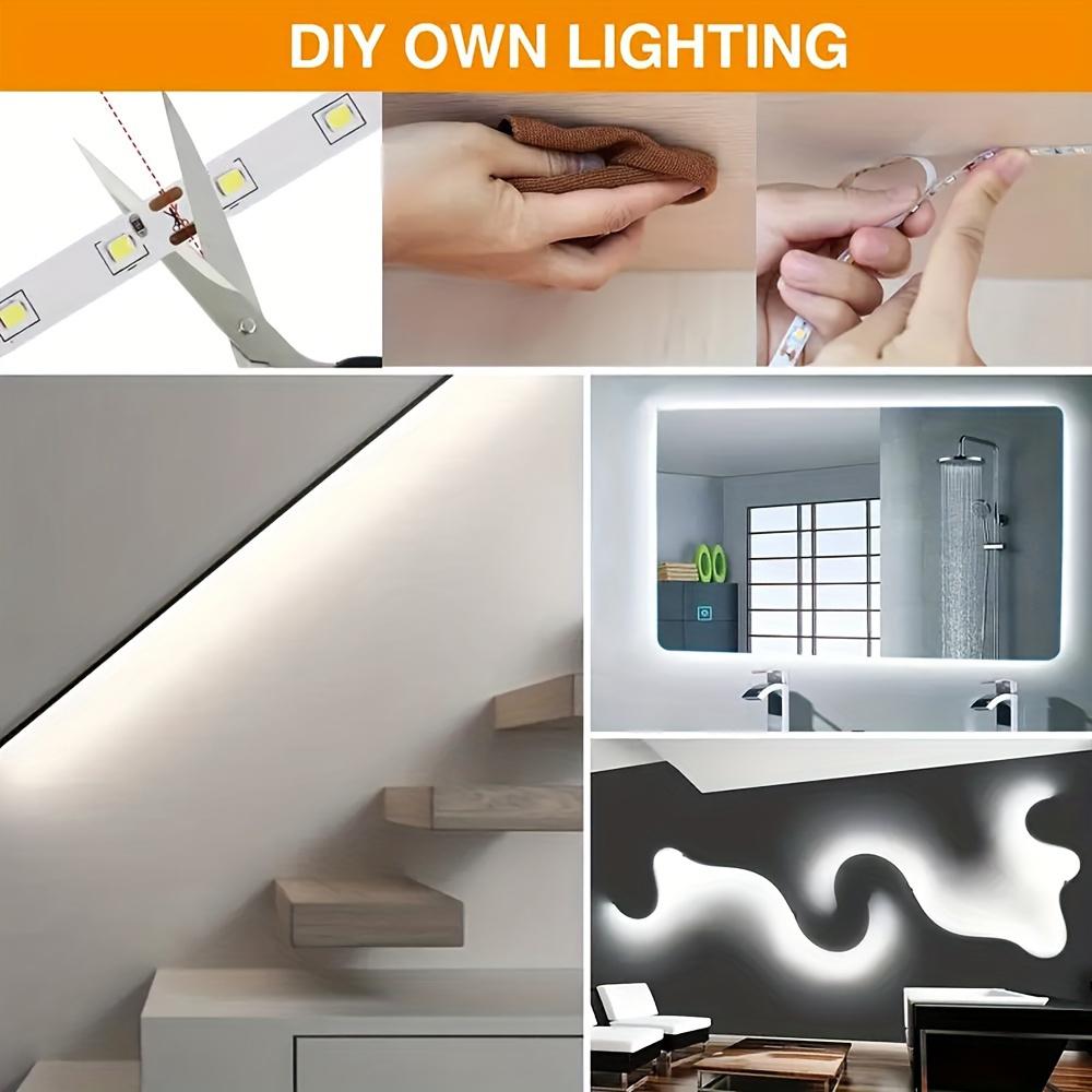 USB LED-Streifenlichter DC 5V 2835 Weiß / Warmweiß LED-Lichter mit EIN/AUS-Schalter für Schlafzimmer, Spiegel, Schrank, Kleiderschrank, TV