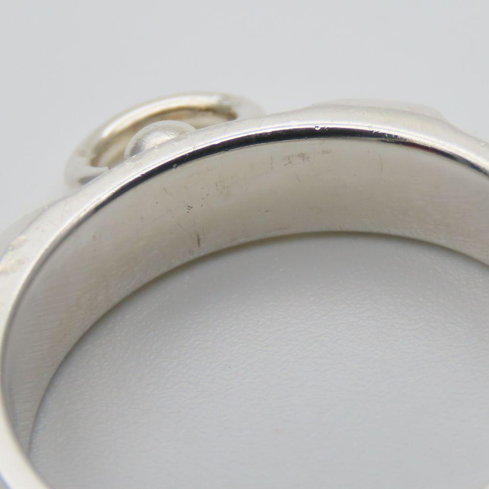Used HERMES Ring Collier De Cyan PM EU#57 58 Silver925 5.0g Silver Studs