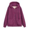Women Winter Fleece Hoodie Windproof Thick Outerwear Cardigan Jacket with Drawstring Hood Full Sleeves Zipper Closure