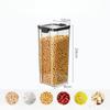 Square Transparent Storage Tanks for Grains and Cereals Kitchen Food and Snack Storage