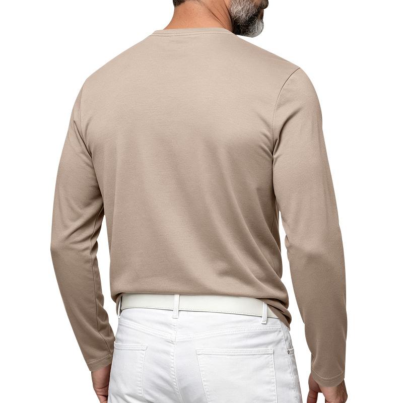 Relaxed Fit Casual Men S Long Sleeve Henley Neck T Shirt With Pocket