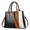 Pu Material Womens Handbag With Color Splicing Design For Daily Use