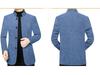 Men's Ethnic Style Woolen Stand-Up Collar Jacket - Business Casual, Warm Winter Wear for Middle-Aged Dads