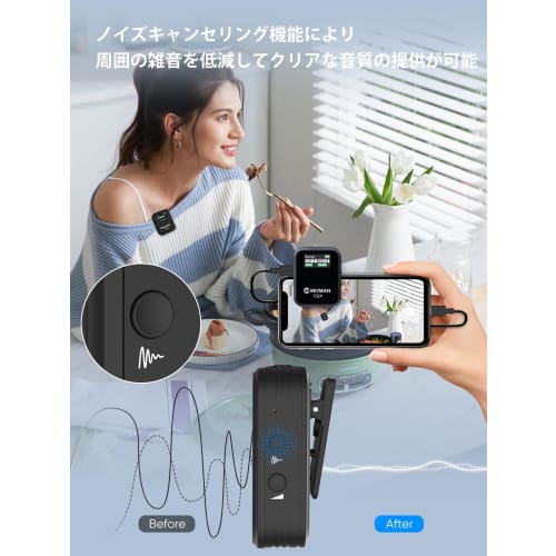 MOMAN C2X Wireless Microphone System, Easy Operation, Stable Transmission Over Long Distances, Volume Control, Audio Monitoring, LCD Display, External