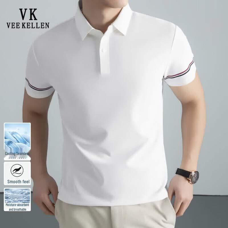 VEE KELLEN Men s Cooling Short Sleeve Polo Shirt M грязно-белый
