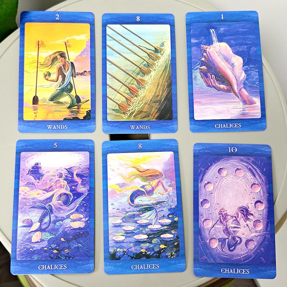Tarot of Mermaids 10.3*6cm Creaturile frumoase și senzuale au farmecul ambiguu 78 buc. Cărți Sistemul Rider Waite