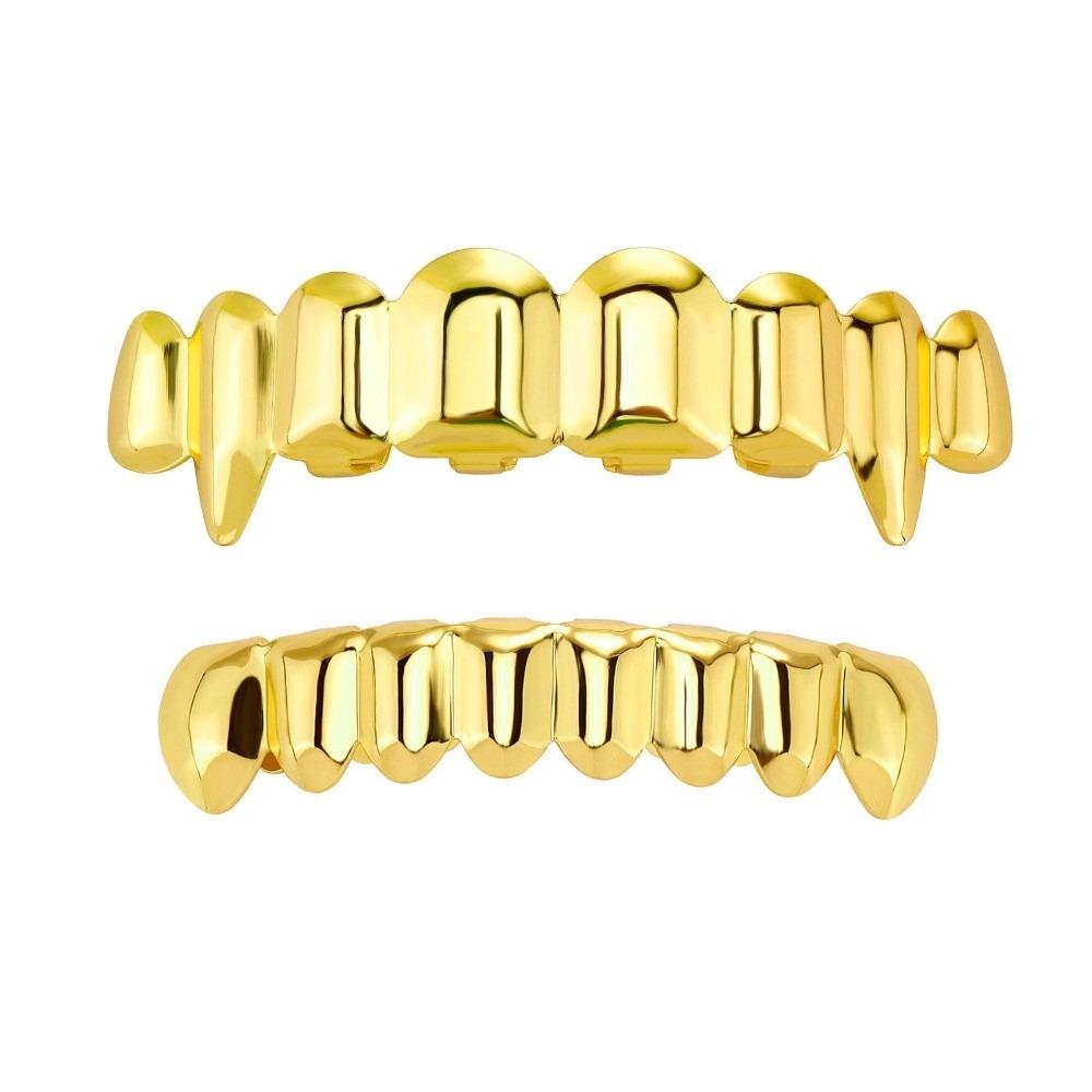 18K Gold Fangs Glossy Teeth Hip Hop Teeth Jewelry Trendy Mouth Tooth Caps Events