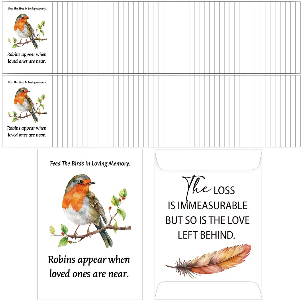 100 Pcs Funeral Seed Packets Lilly Robin Gifts Seeds Packets Memorial Funerals Favours For Guests Feed The Bird Envelopes Celebr