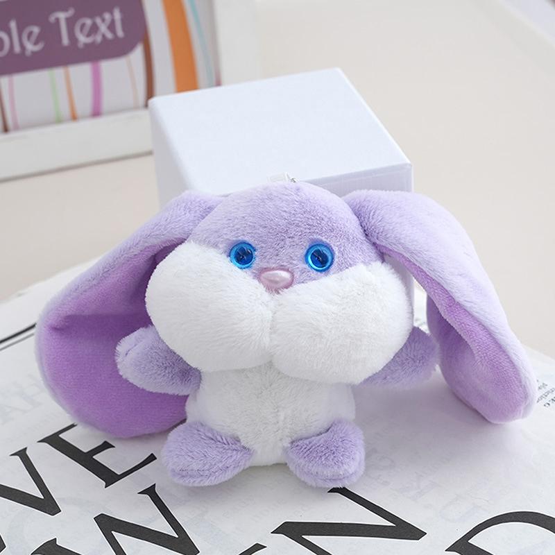 

Милый пушистый кролик брелок кольцо плюшевый помпон кролик сумка кулон брелок подарки игрушка фиолетовый