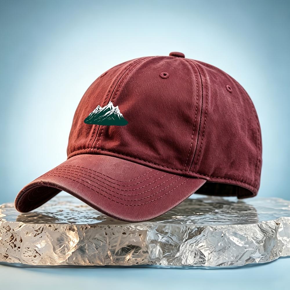 Snowy Mountain Range Washed Baseball Cap Unisex Dad Hat Outdoor Casual Wear