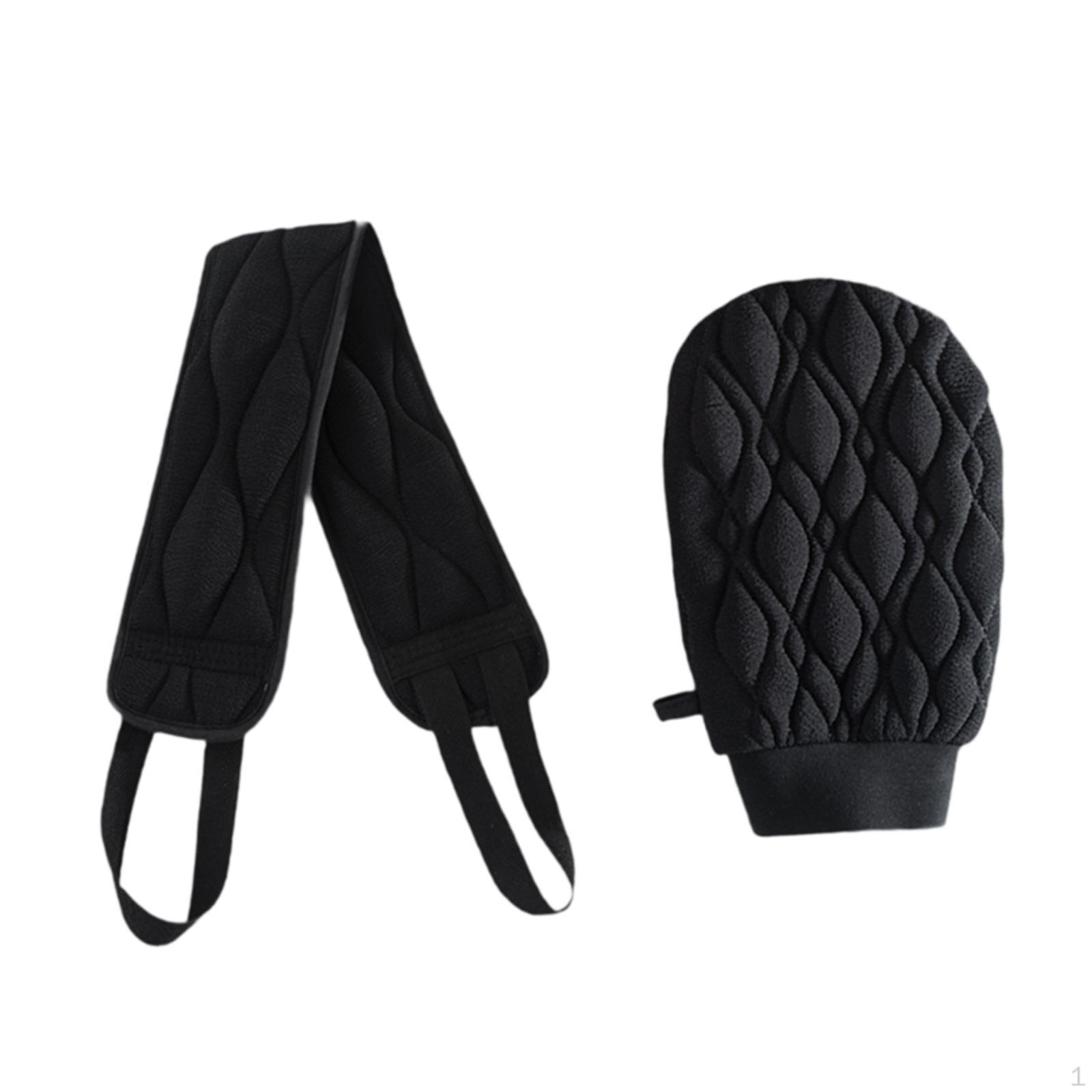 

2 штуки мочалка для спини, мийка для тіла, рушники для скрабування тіла, рукавиці для скрабування в душі, відлущування чорний