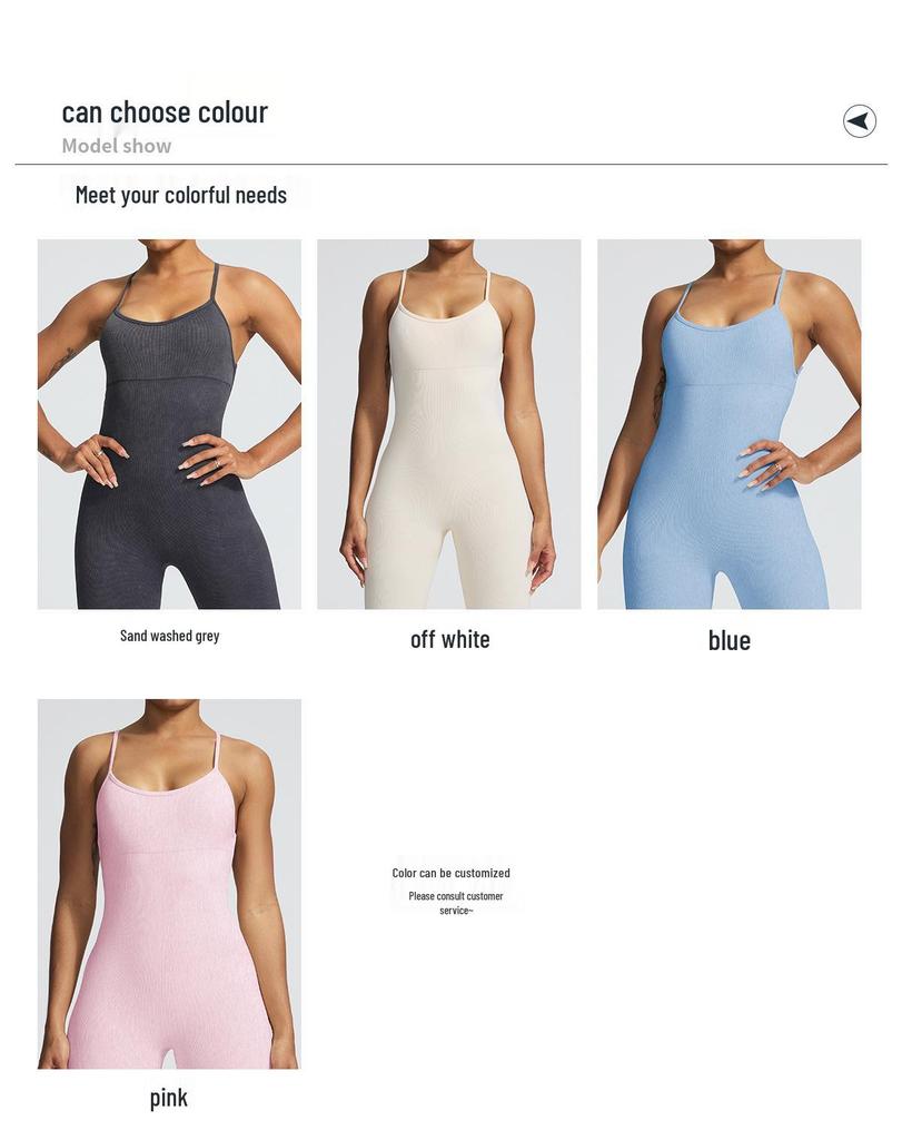 Nahtloser Hochelastischer Yoga-Jumpsuit mit Cross-Back-Design