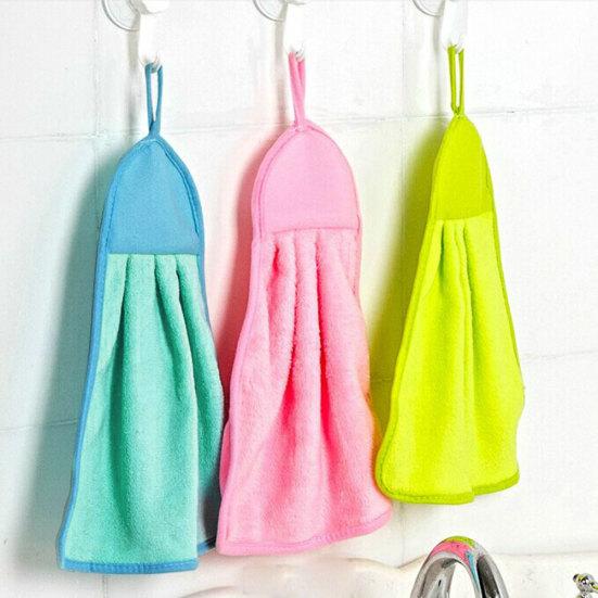 Küche Badezimmer Hängen Korallen Samt Handtuch Reinigung Wasser Trocknen Handtuch