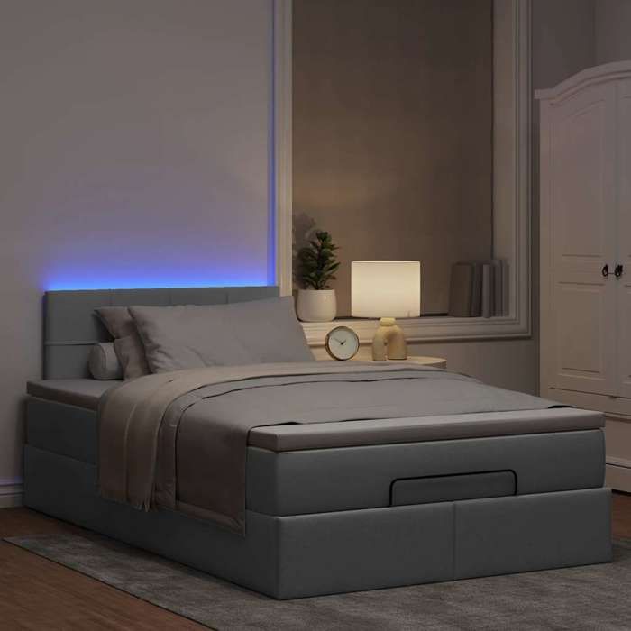Maison Exclusive - Lit ottoman avec matelas gris clair 120x190 cm tissu