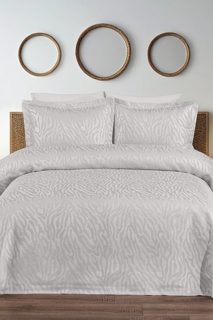 

Zebra Jacquard Cotton Chenille Bedspread 250x260 cm Double Size, King Size, Cream
