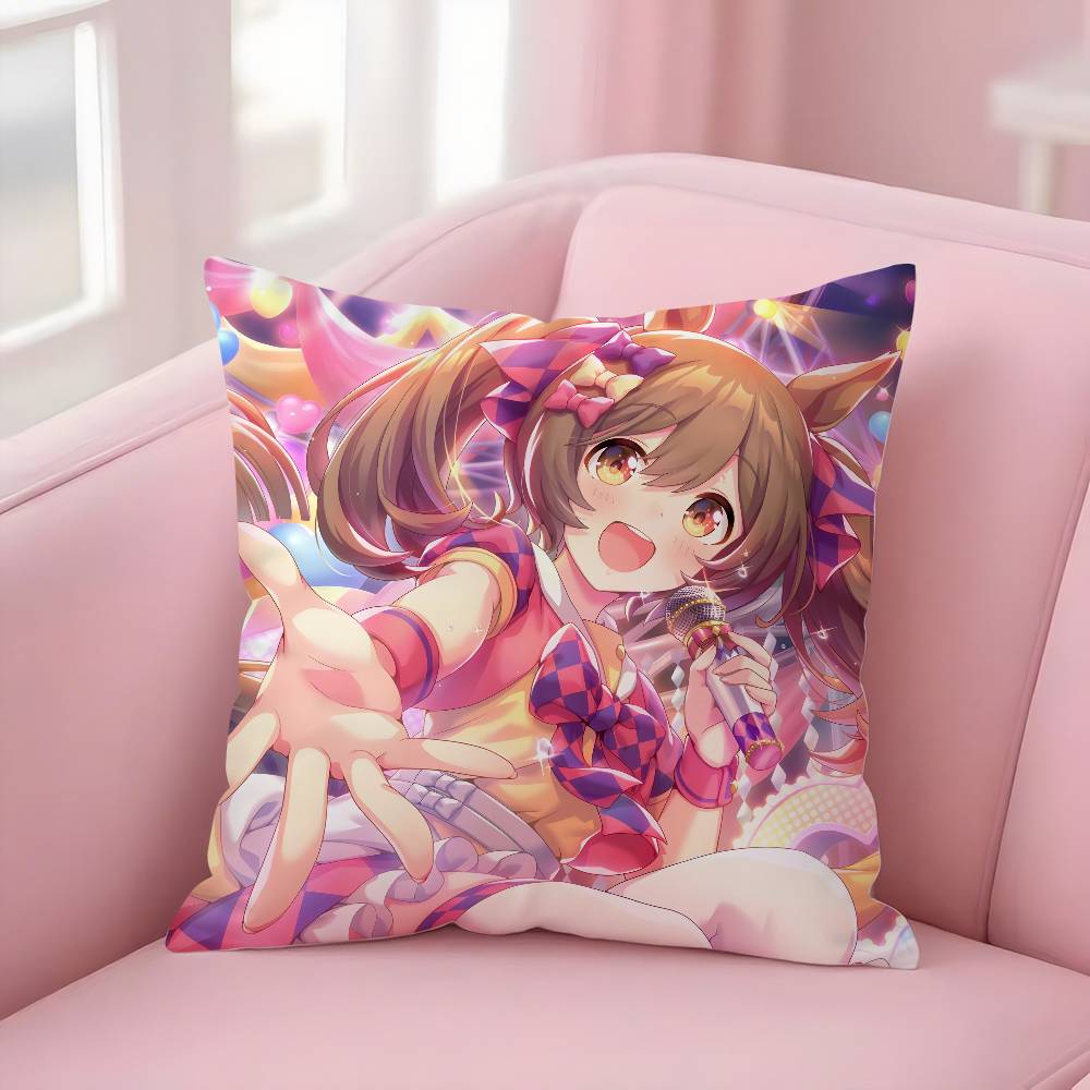 Anime U-Uma Musume Pretty DerbyS Pillow Case Soft Plush Fabric Double Sided Print Decorative Home Living Room Gift Cushion Cover