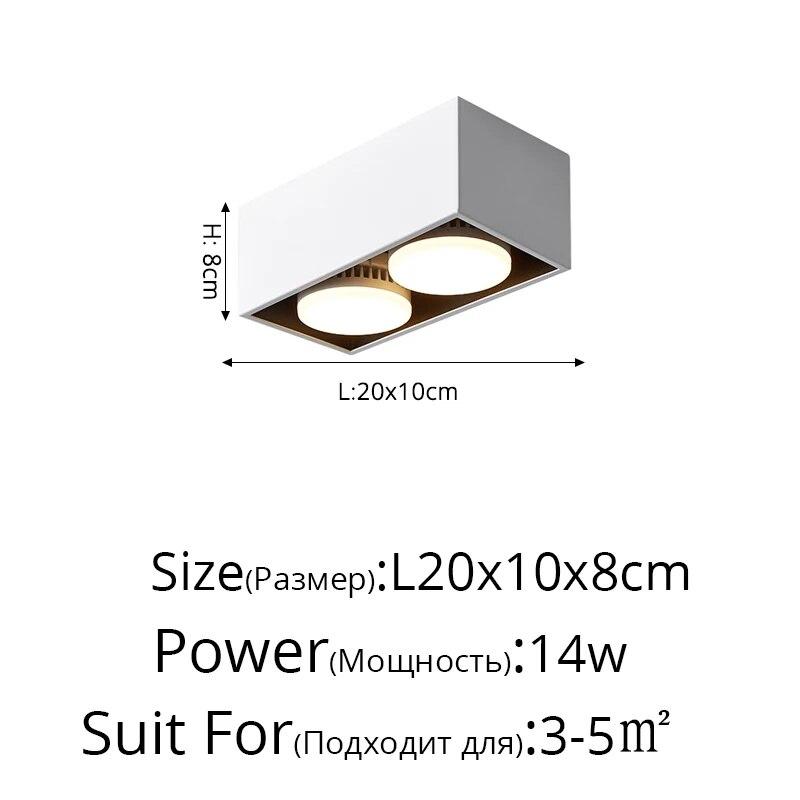 Takspotlight LED 7W 9W 12W Overflatemontert Antirefleks Vanlig aluminiumslysarmatur Downlight 85-265V