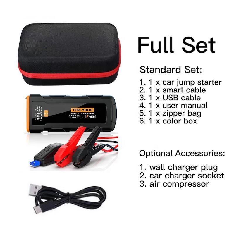 4000A 12V Battery Car Power Bank Jump Starter Portable Car Jump Starter