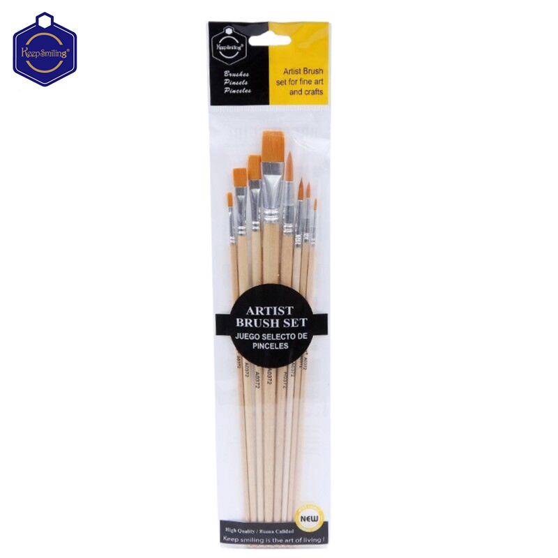 

Набор кистей из натурального дерева, 8 штук: Нейлоновая щетина, плоские и заостренные головки для акварели, гуаши, масляной живописи. 8 Nylon Hair Set