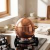 Hammered Metal Pot CopperToned with Domed Lid Thickened Cookware for Home Cooks, Stovetop