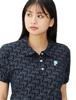 PUMA Golf Shirt GOLF W P Jacquard Pile Relax Deep Navy Polo/Short Sleeve/627705 Women's