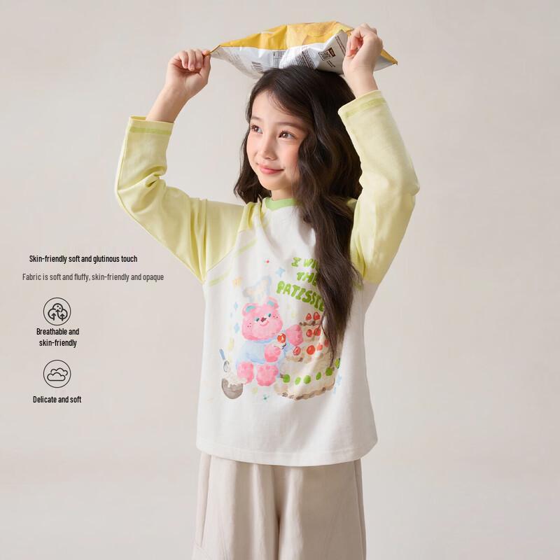 LUSON Girls' Long-Sleeve Cartoon T-Shirt