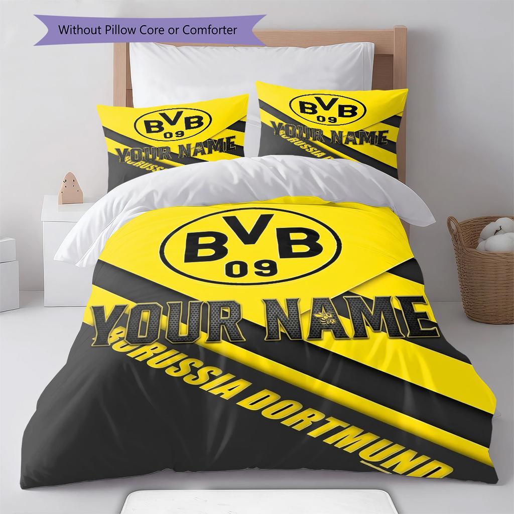 Bvb Fan Gear Custom Name Pattern Bedding Quilt Set Quilt Cover Pillowcase Home Birthday Gift(1 * Duvet Cover + 2 * Pillowcase, Without Core)