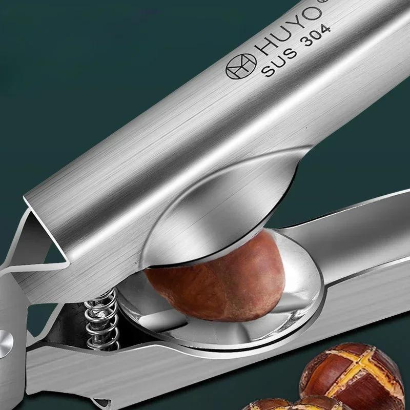 Křížový klip na syrové kaštany a vlašské ořechy 304 nerezová ocel Otevírač kaštanů Domácí loupací a otevírací stroj Nůžky na kaštany