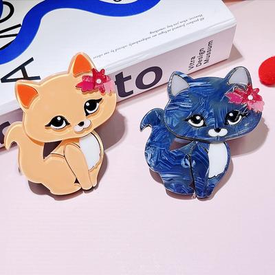 Japanische und koreanische süße Katzenbrosche Pins Acryl Tier Mode Kleidung Zubehör