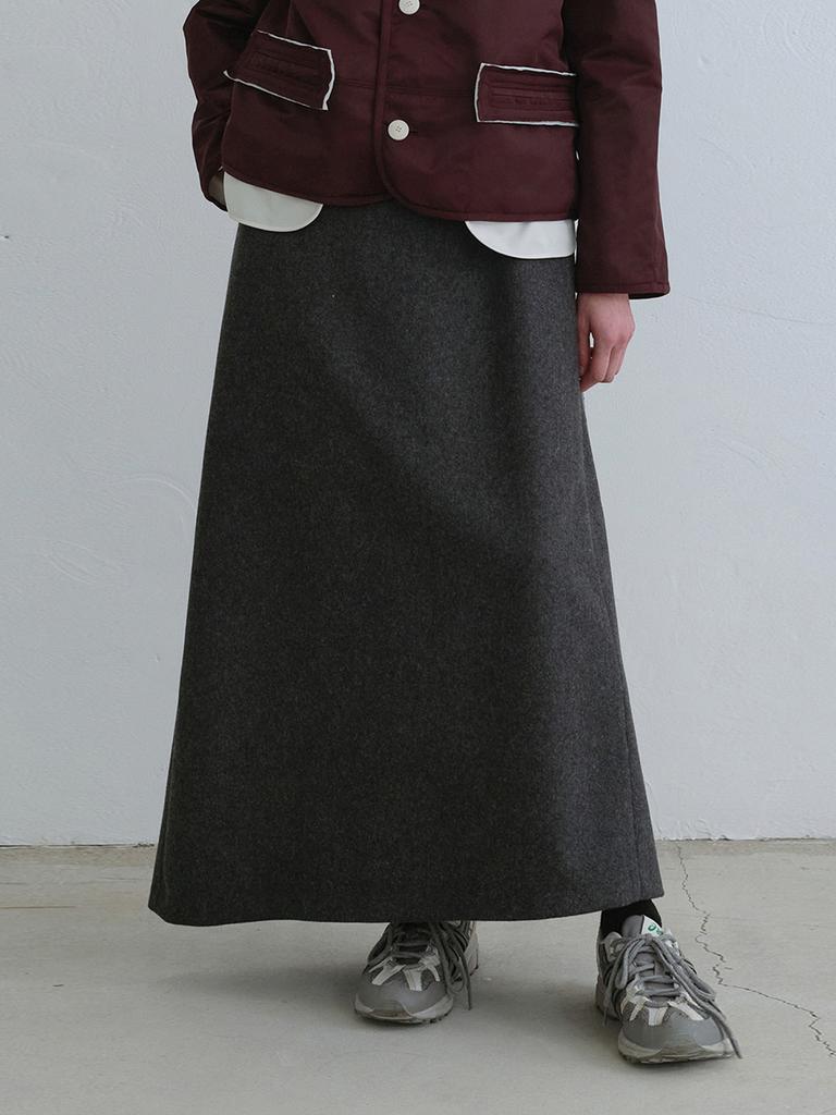 Recorde Raw Edge Detail Flare Long Skirt_Rqkaw23542Gyx