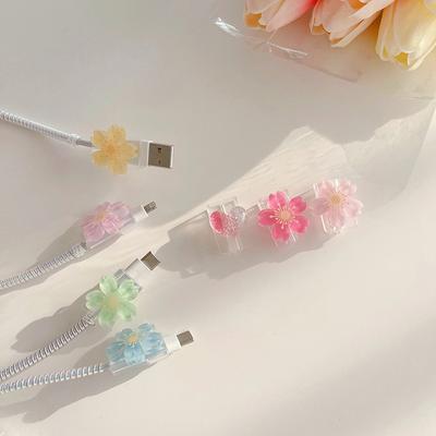Morso per cavo protettore caricabatterie fiori per cavo Iphone 13 Type-C