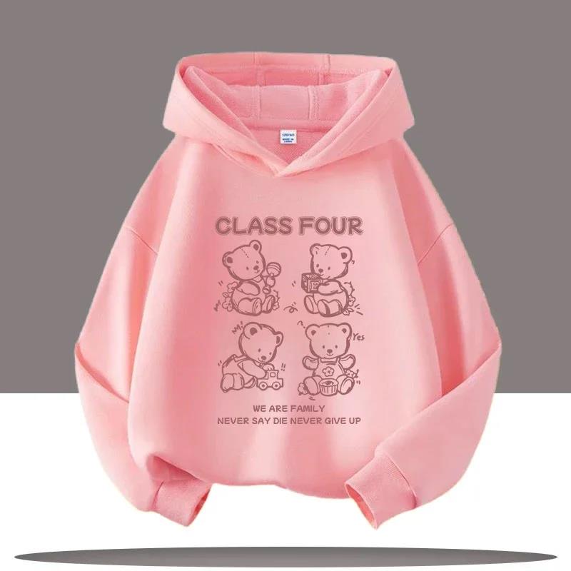 Autumn Winter Children's Hoodies Teddy Bear Pullover Fashionable Boys' Girls' Hoodies Comfortable Children's Tops