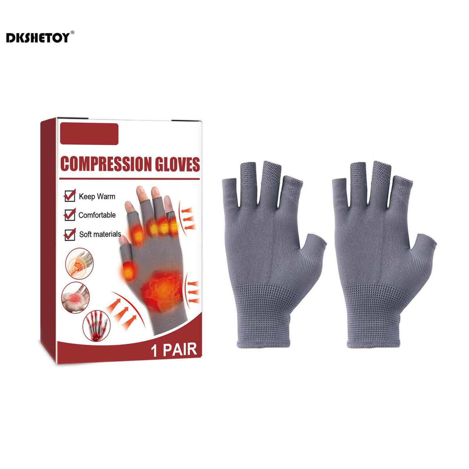 

Durable And Safe 1 Pair Compression Gloves Support Brace Nylon Open-Finger Arthritis Gloves For Relieve Arthritis Rheumatoid Health Care