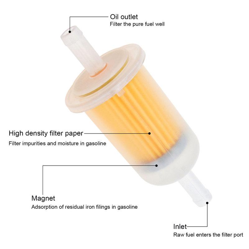 8mm Motorcycle Oil Filter Inline Gas Fuel Filter Motorbikes Scooter Filters Tool for Street Dirt Bike Motorbike ATV