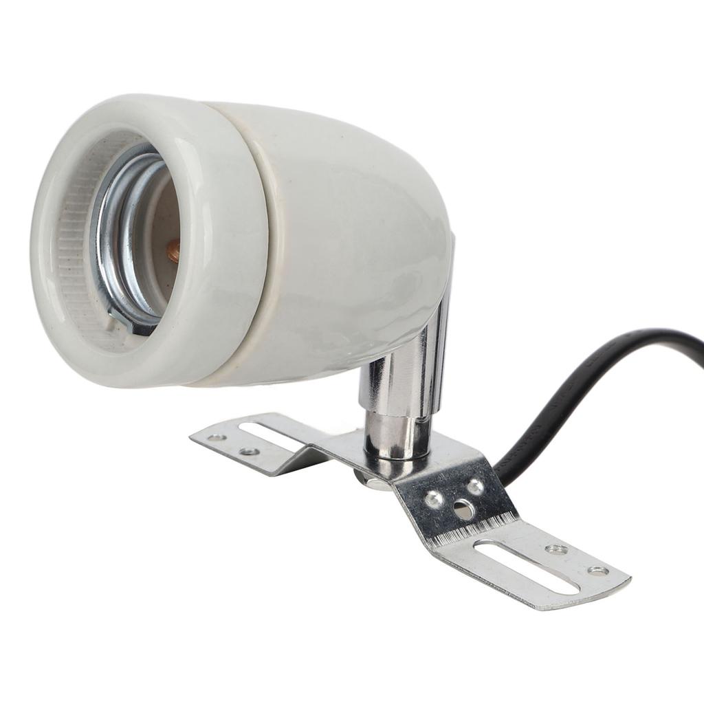 Reptile Ceramic Heat Lamp Holder E27 400W Rotatable Ceramic Heating Bulb Base with Switch