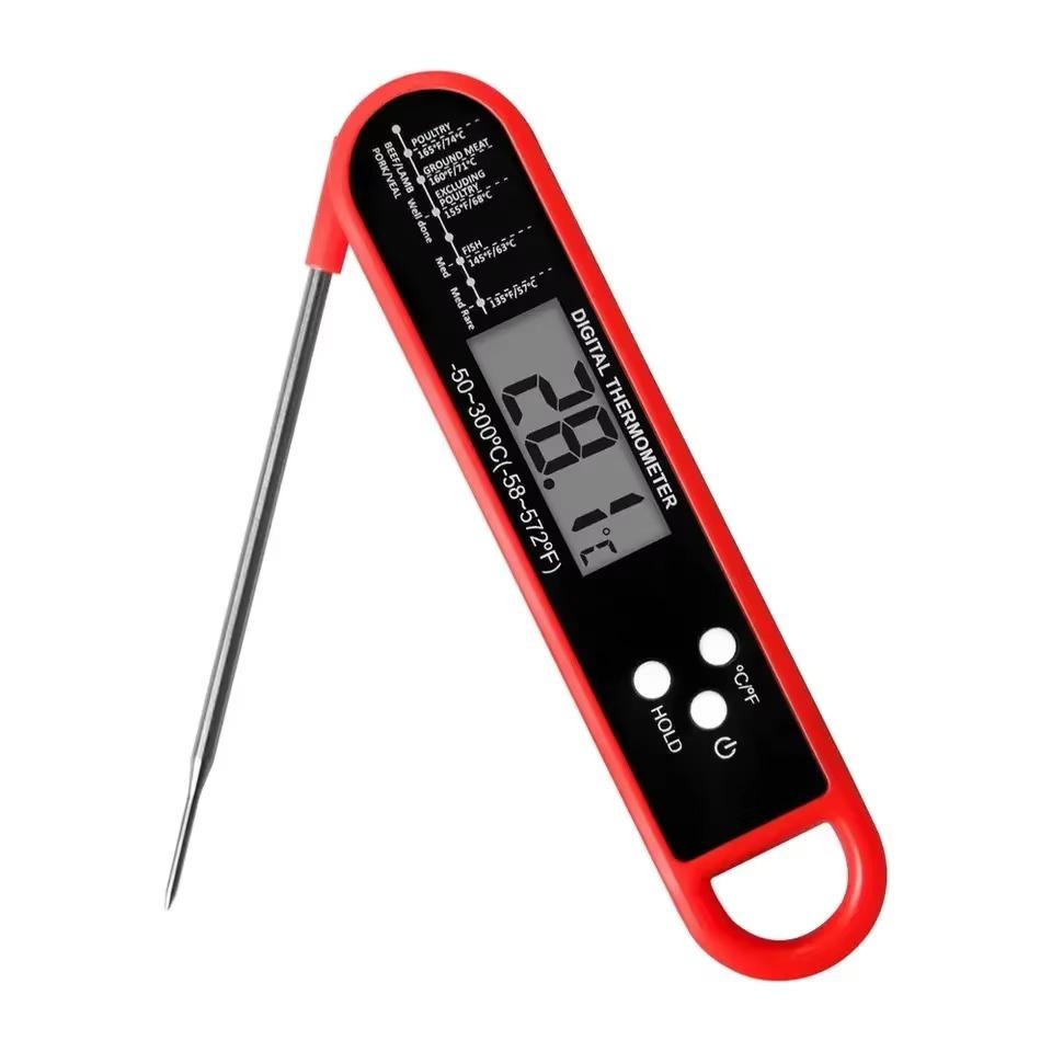 Klappbares Lebensmittelthermometer Küche Backen Digitales Wasserthermometer Lebensmittelsonde Fleisch Grillthermometer