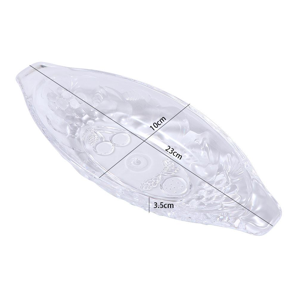 2pcs Large Size Dessert Plate Transparent Salad Serving Bowl Boat Shaped Ice Cream Bowl Restaurants