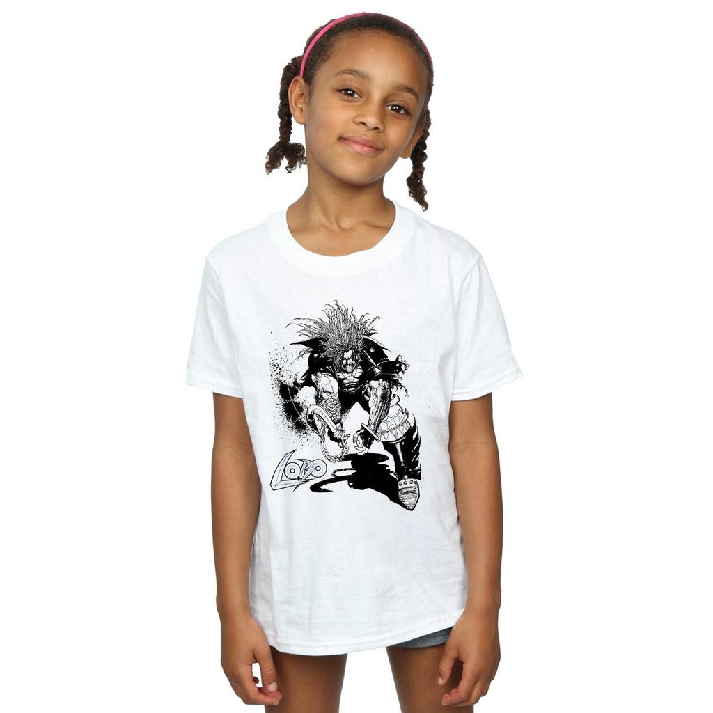 DC Comics Girls Lobo Sketch Cotton T-Shirt