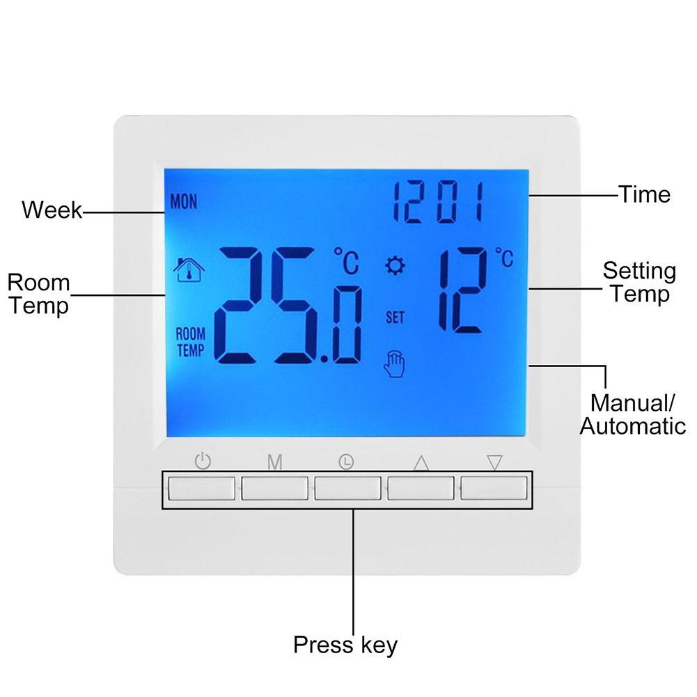 Termostato programável controlador de temperatura ambiente digital LCD aquecimento ambiente