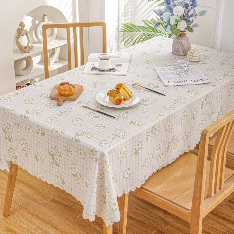Home Decoration Waterproof and Oil Proof Tablecloth Pastoral Printed Pattern Flowers Geometric Rectangular Dining Table Cloths Kitchen Accessories