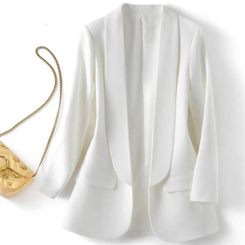Spring and Autumn Hot Style Commuting Solid Color Collar Long Sleeve Coat for Women