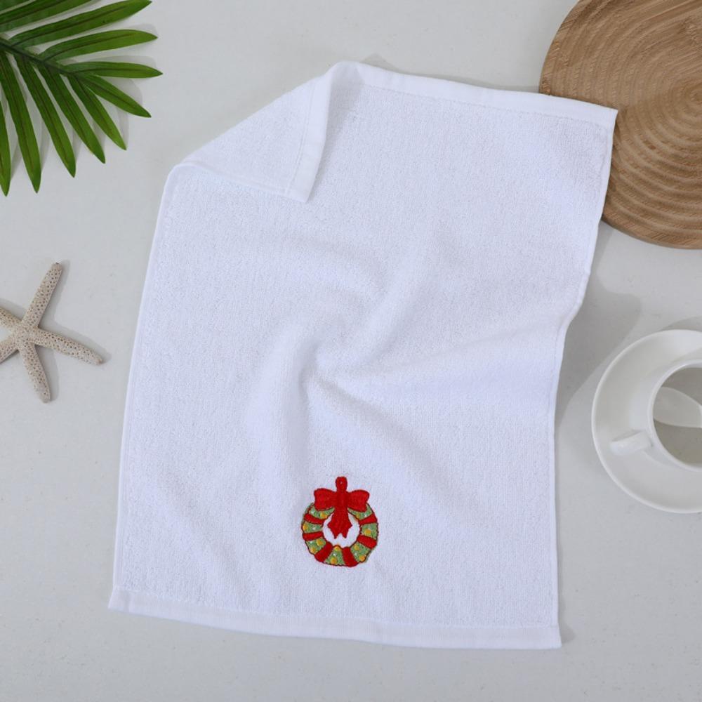 

New Year Towel Classic Solid Xmas Tree/Snowman/Santa Claus Embroidery Bath Towel 45x32cm Christmas Hand Towels 32x45cm