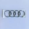 ABS Bright Black Silver Car Hood Front Grill Emblem Rear Trunk Badge Sticker for A R8 4Ring logo V10 Replacement Accessories