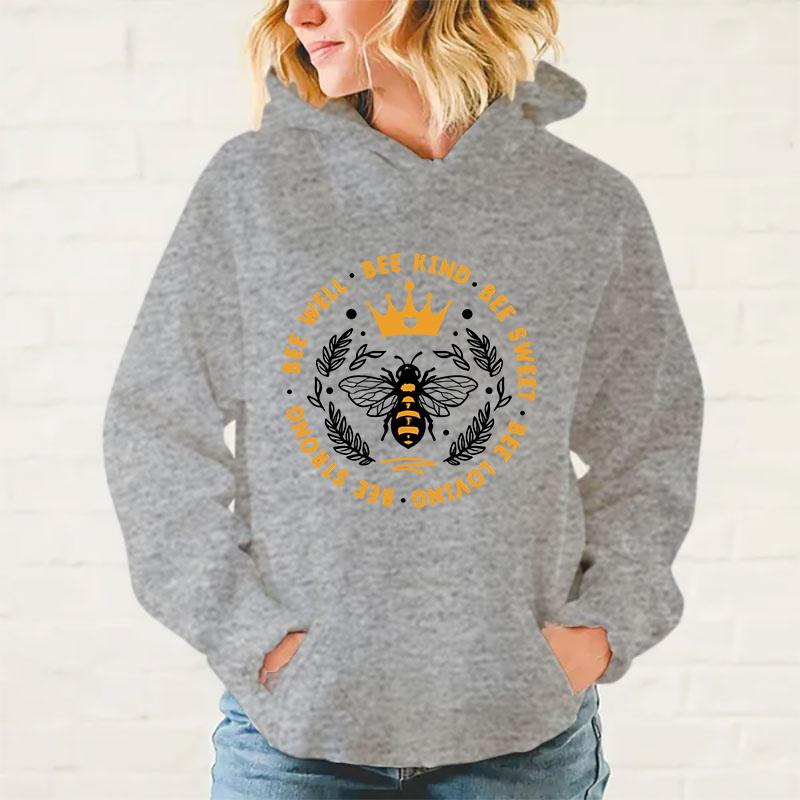 New Bee Happy Hoodies Women Men Funny Harajuku Sweatshirts Unisex Tops