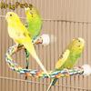 Bavlněné lano Barevné závěsné lano pro papoušky Flexibilní odolné proti opotřebení Lano pro papoušky Stojící tyč Odolné proti okusu Ptačí houpačka Žebřík